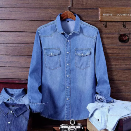 Denim Long Sleeve Shirt for Men